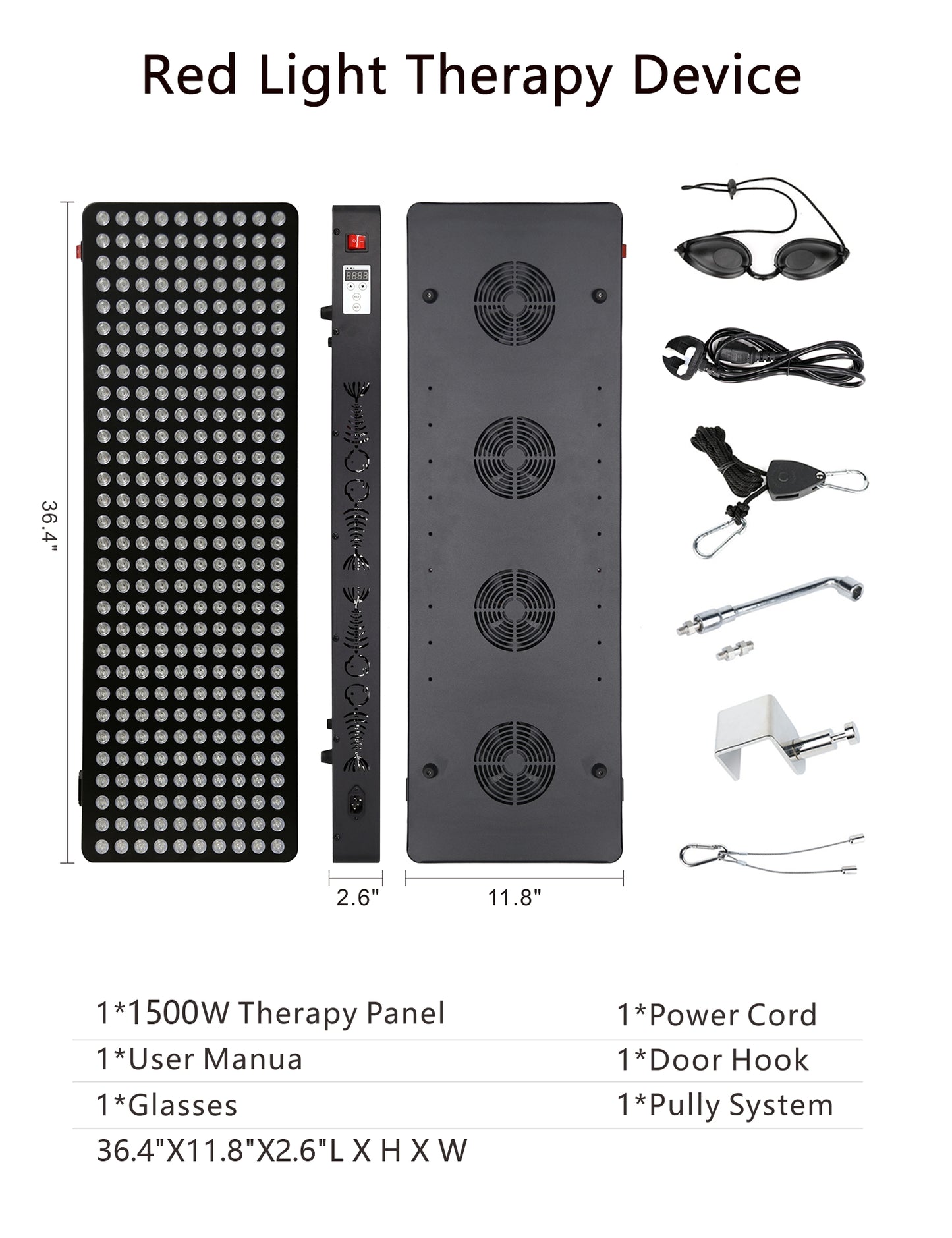 ThermoLab Red Light Therapy Lamp S1500 1500W