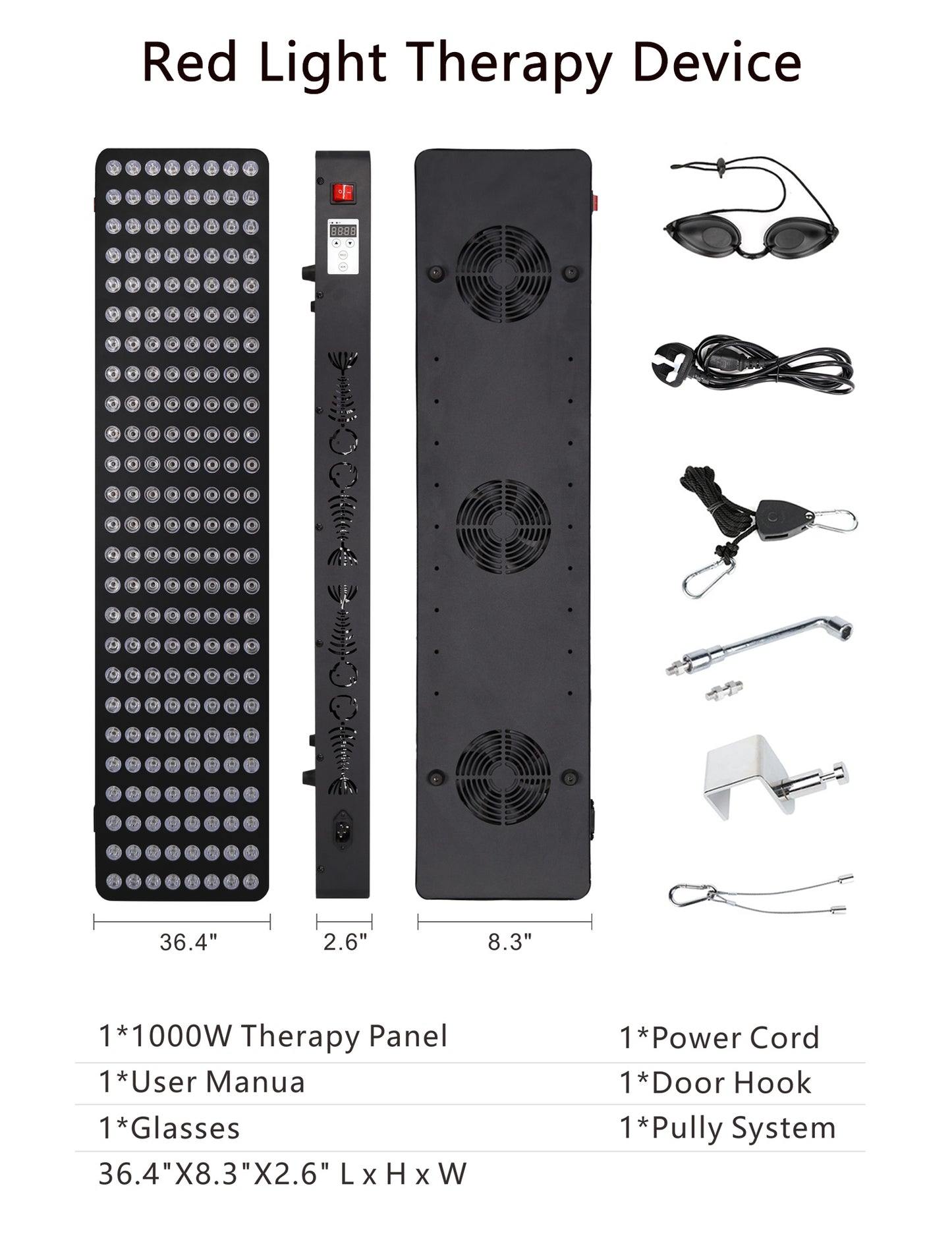 ThermoLab Red Light Therapy Lamp S1000 1000W