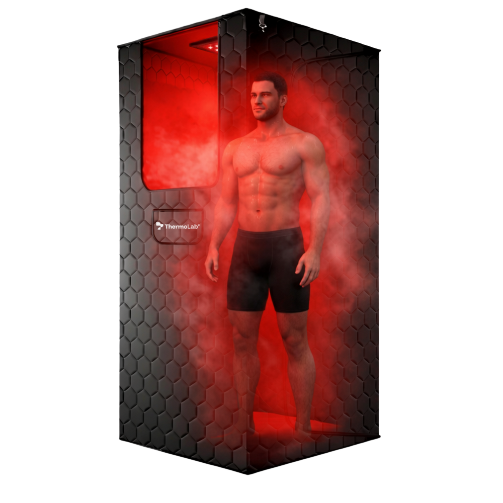 ThermoLab AuraCore 6FT Pro stand-up portable steam sauna – 1200W steamer, 3L tank and infrared LED