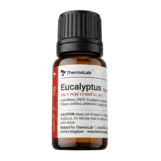 ThermoLab™ Pure Eucalyptus Essential Oil 10ml — 100% Eucalyptus Globulus | Steam Sauna Aromatherapy