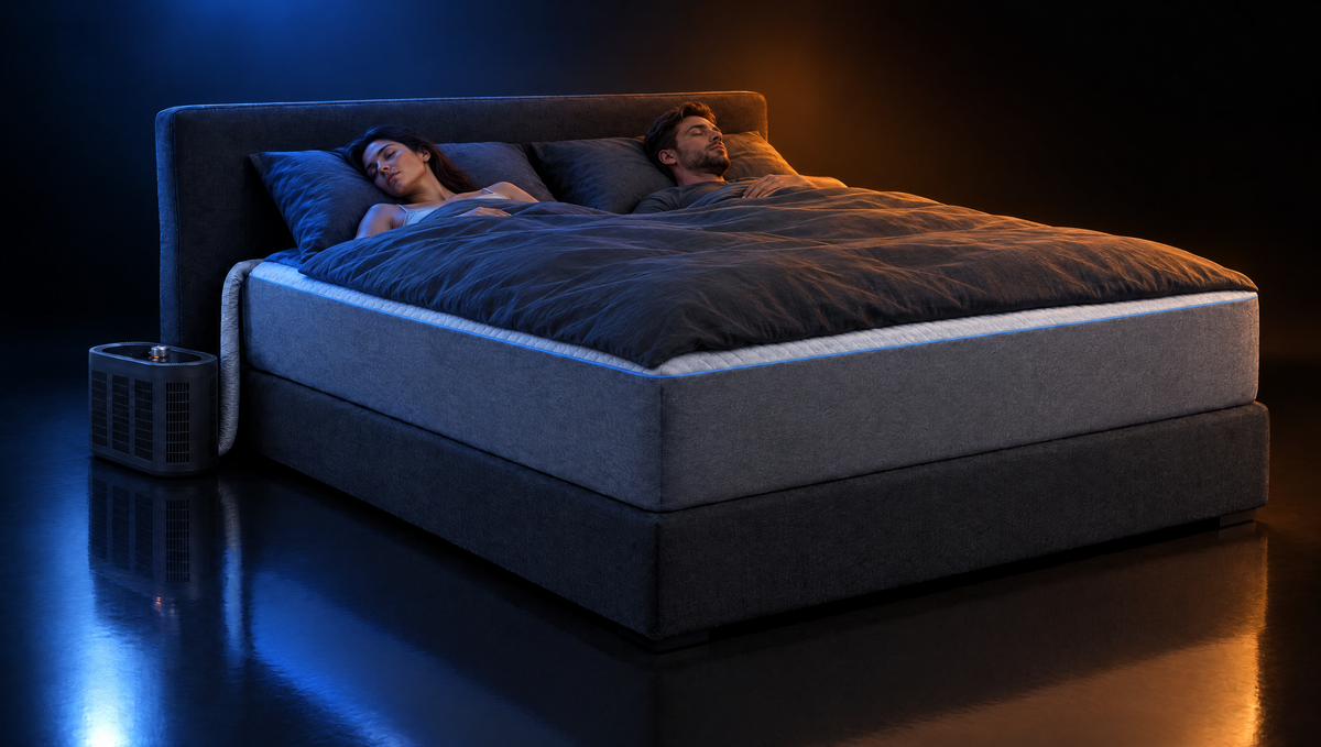ThermoLab AuraSnooze™ Dual-Zone Cooling & Heating Mattress Cover