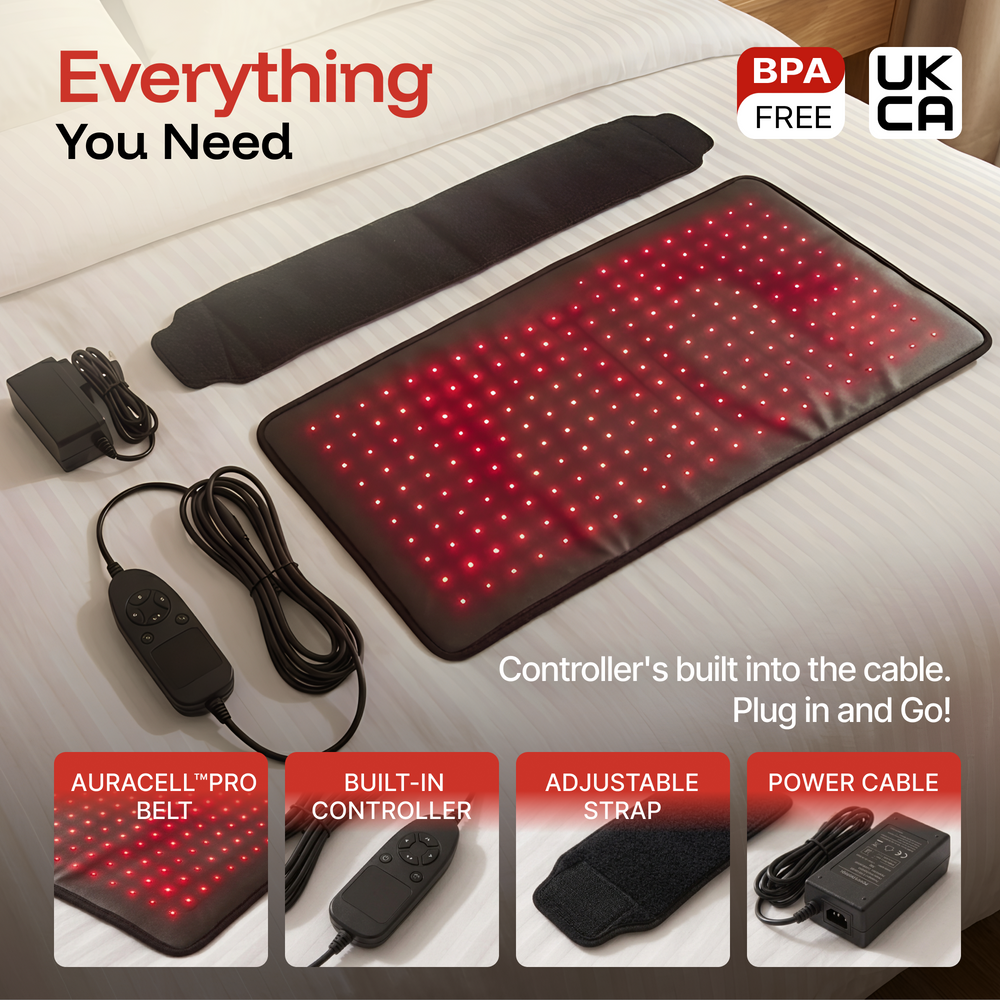 ThermoLab Auracell Pro red light therapy belt 24 x 12in – red light therapy wrap for back, waist and legs