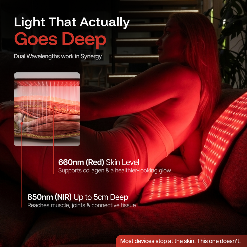 ThermoLab Auracell Pro red light therapy belt 24 x 12in – wearable 660nm and 850nm LED wrap