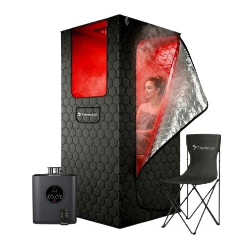 ThermoLab AuraCore 6FT Pro stand-up portable steam sauna – 180cm full-height home steam sauna