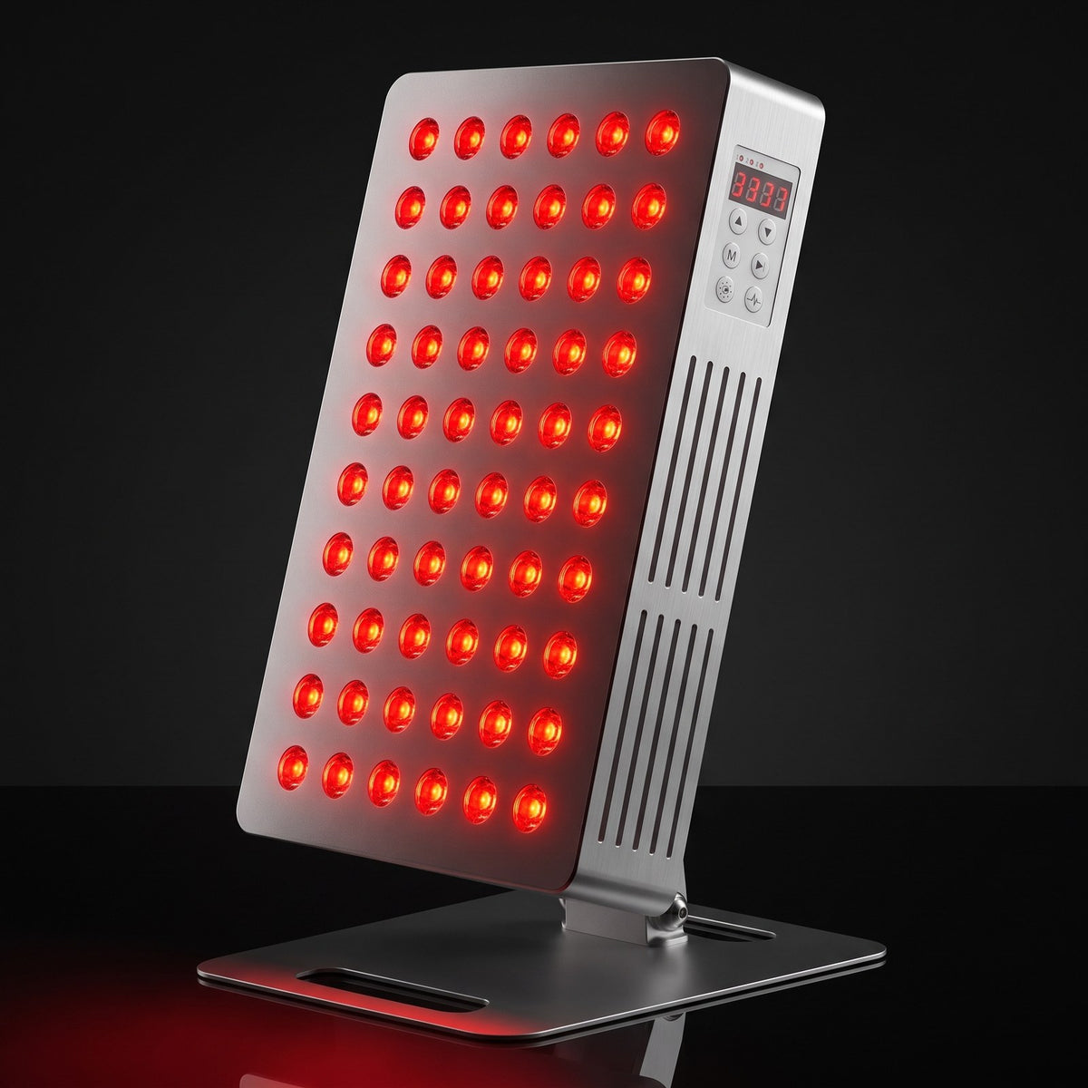 ThermoLab A Series A60 300W red light therapy panel – with LEDs switched on