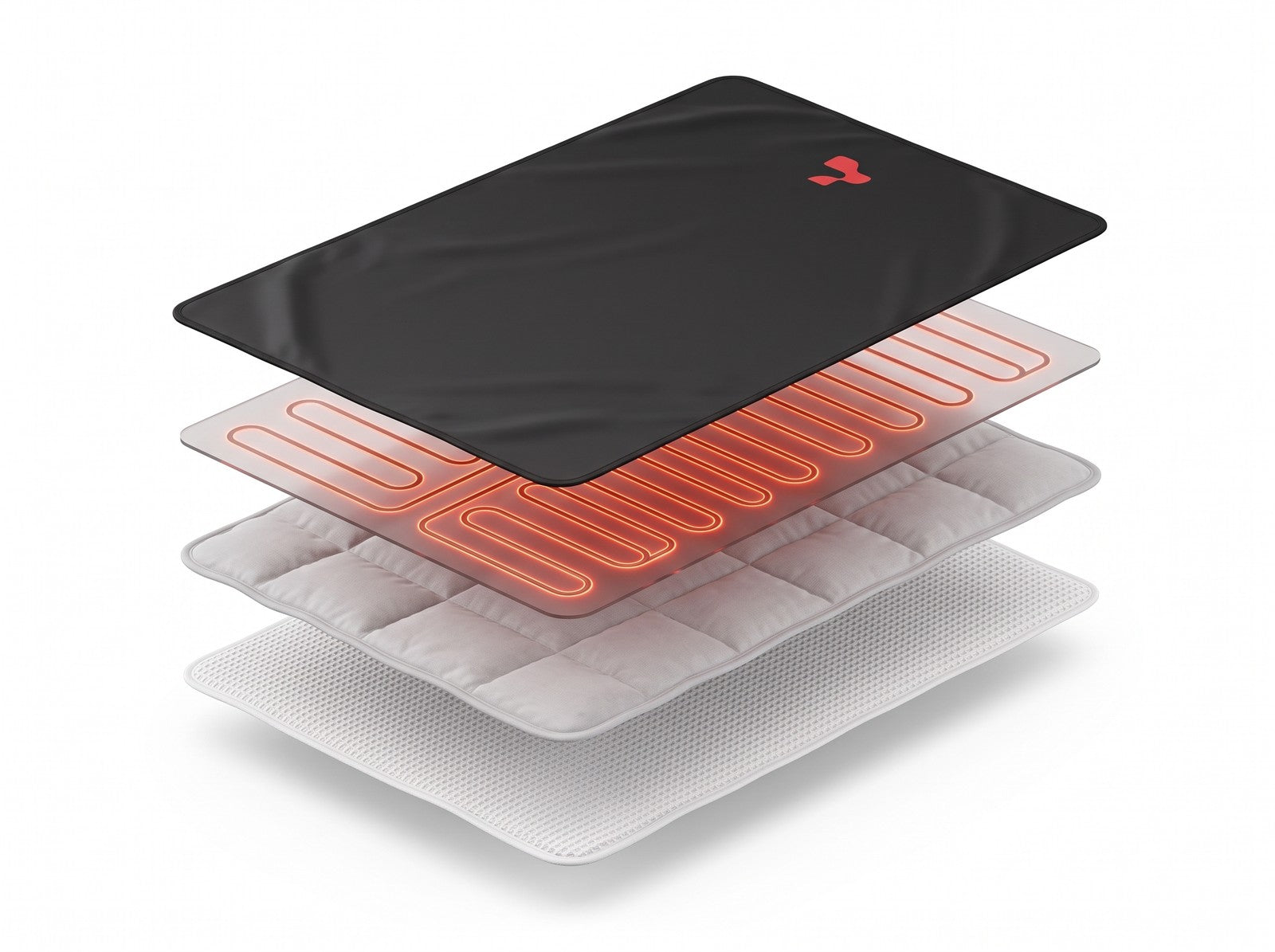 Exploded view of the AuraCore Pro sauna blanket layers