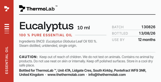 ThermoLab™ Pure Eucalyptus Essential Oil 10ml — 100% Eucalyptus Globulus | Steam Sauna Aromatherapy