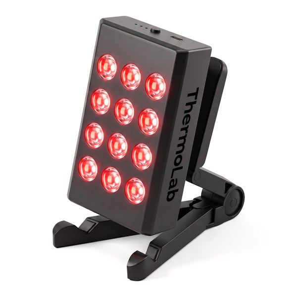 ThermoLab Aura Mini on its hands-free stand
