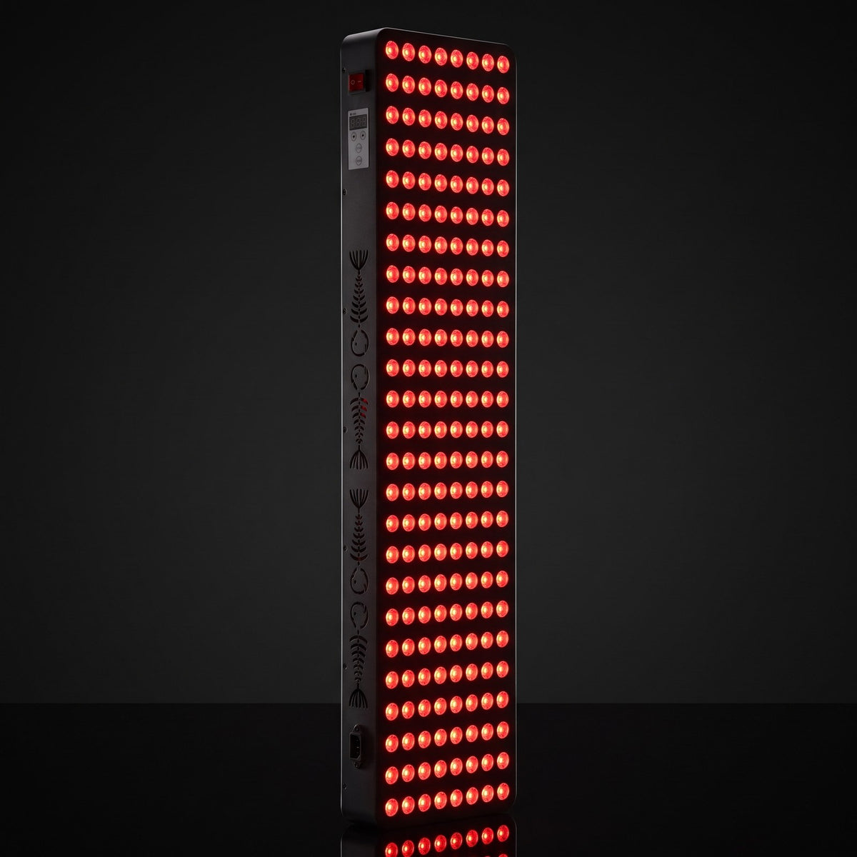 ThermoLab S1000 1000W red light therapy panel – with LEDs switched on