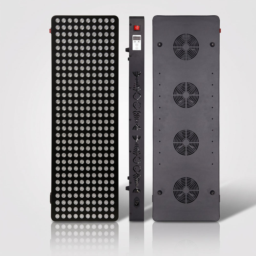 ThermoLab S1500 1500W red light therapy panel – front, side and rear views